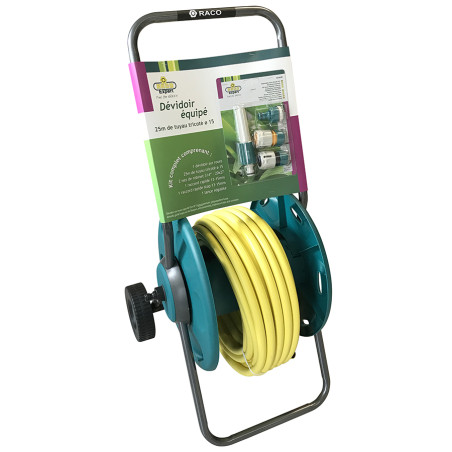 Chariot Dévidoir Métallo-plastique équipé 25m - V Chariot Dévidoir Métallo-plastique équipé 25m - V