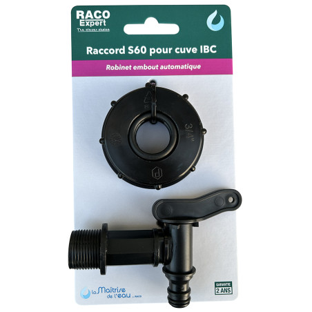 Kit Raccord cuve S60 - robinet 1/4 tour PP auto - B Kit Raccord cuve S60 - robinet 1/4 tour PP auto - B