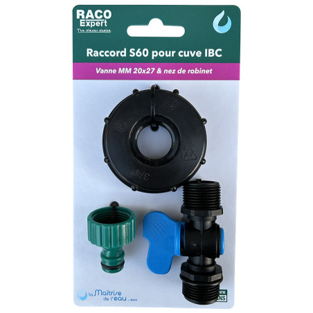 Raccord S60x6 PP / Vanne / Raccord auto male - B Raccord S60x6 PP / Vanne / Raccord auto male - B