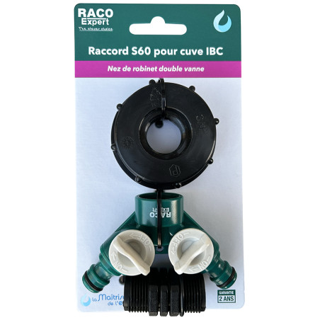 Raccord S60x6 PP / Nez rob. double vanne auto - B Raccord S60x6 PP / Nez rob. double vanne auto - B