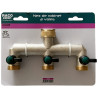 Nez de robinet laiton 3 voies larges 20x27 - B Nez de robinet laiton 3 voies larges 20x27 - B