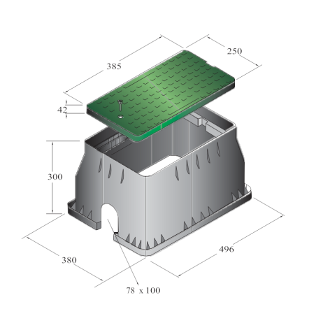 Regard rectangulaire 49,6/38cm - V Regard rectangulaire 49,6/38cm - V