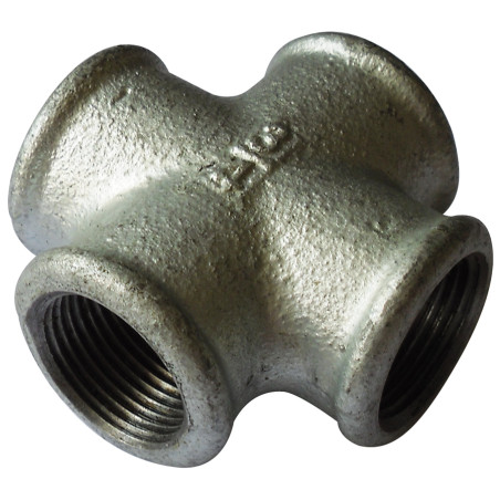 Croix égale taraudée fonte galva - 50x60 - V