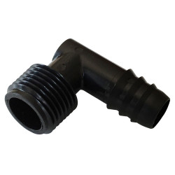 Coude cannelé et fileté PP - ø16 - 15x21 - V