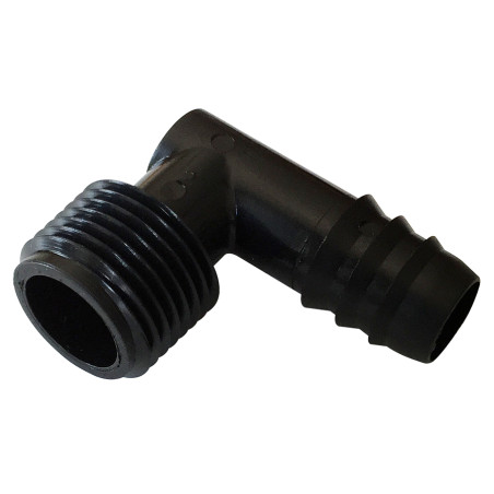 Coude cannelé et fileté PP - ø16 - 15x21 - V