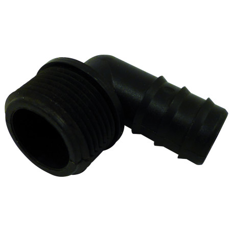 Coude cannelé et fileté PP - ø19 - 20x27 - V