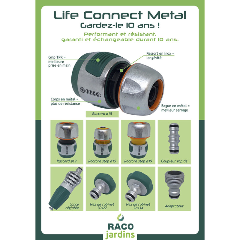 Raccord rapide tri-matières Métal 19mm (55099) - B