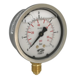 Manomètre radial glycérine Ø63 0-6 bars - V