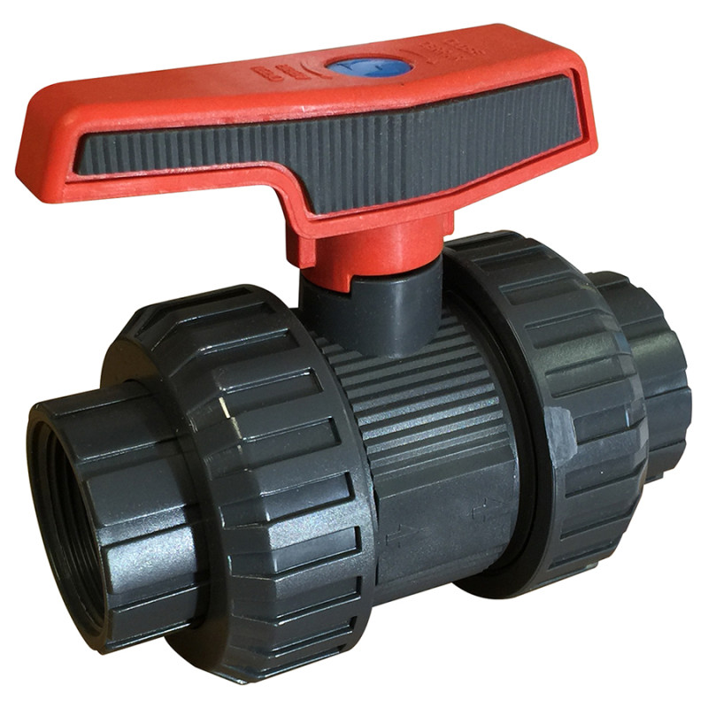 Vanne union PVC 1/4 tour FF 20x27 - V