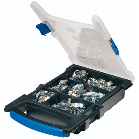 Coffret plastique 100 colliers panachés W1 bande NP
