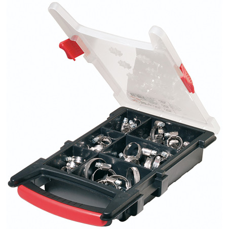 Coffret plastique 60 colliers panachés W4 bande NP
