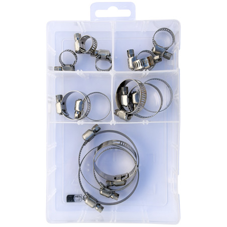 Coffret BiBox 15 colliers bande inox W4 - 8mm