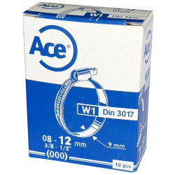 Boite 10 colliers bande acier W1 - 9mm - 8-12mm