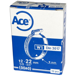 Boite 10 colliers bande acier W1 - 9mm - 12-22mm