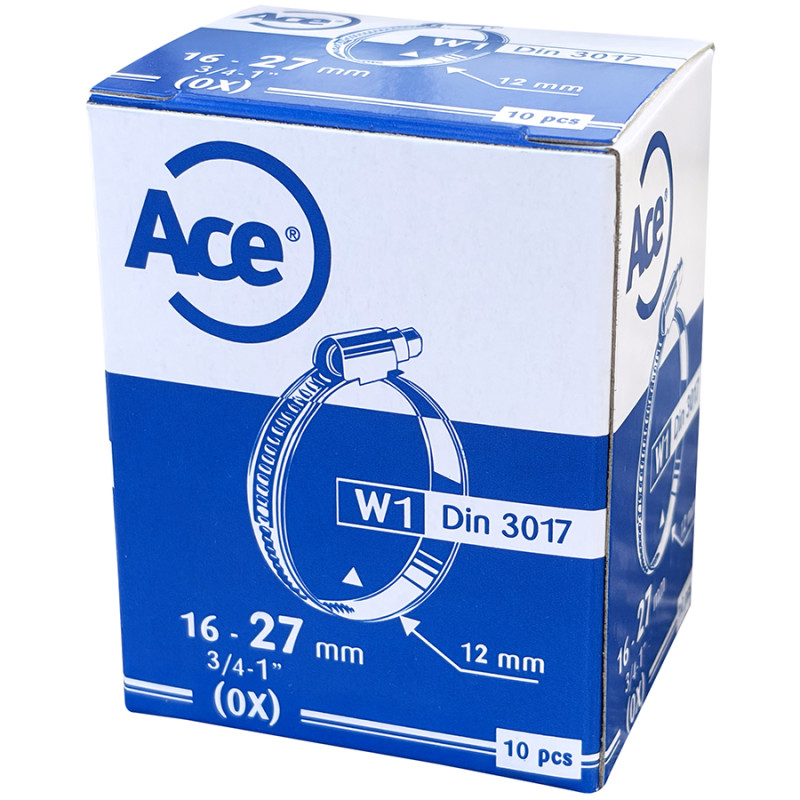 Boite 10 colliers bande acier W1 - 12mm - 16-27mm