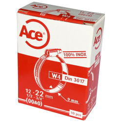 Boite 10 colliers bande inox W4 - 9mm - 12-22mm