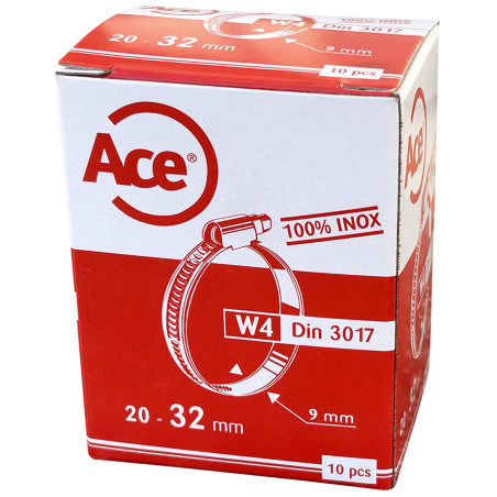 Boite 10 colliers bande inox W4 - 9mm - 20-32mm