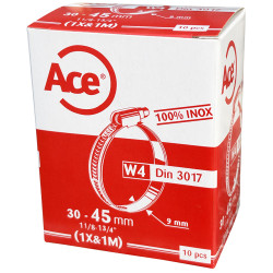 Boite 10 colliers bande inox W4 - 9mm - 30-45mm