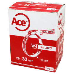 Boite 10 colliers bande inox W4 - 12mm - 20-32mm
