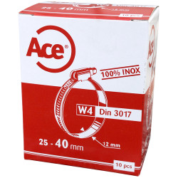 Boite 10 colliers bande inox W4 - 12mm - 25-40mm