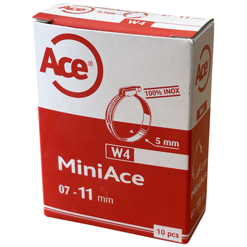 Boite 10 colliers bande inox W4 - 5mm - 07-11mm