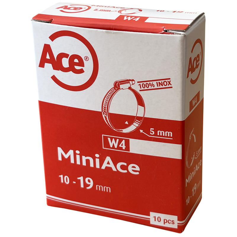 Boite 10 colliers bande inox W4 - 5mm - 10-19mm