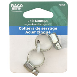 Carte 2 colliers bande acier W1 - 8mm - 10-16mm