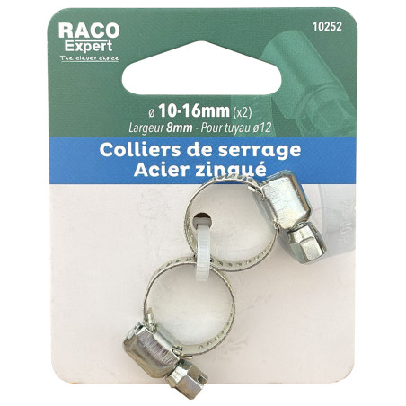 Carte 2 colliers bande acier W1 - 8mm - 10-16mm