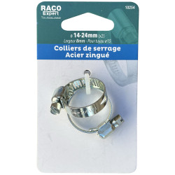 Carte 2 colliers bande acier W1 - 8mm - 14-24mm