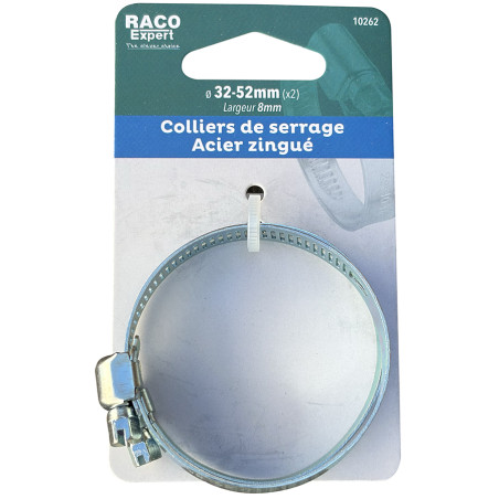Carte 2 colliers bande acier W1 - 8mm - 32-52mm
