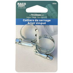 Carte 2 colliers bande acier W1 - 13mm - 14-22mm