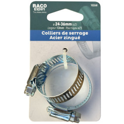 Carte 2 colliers bande acier W1 - 13mm - 24-36mm