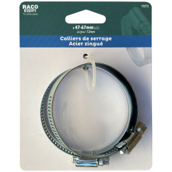 Carte 2 colliers bande acier W1 - 13mm - 47-67mm