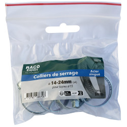 Sachet 4 colliers bande acier W1 - 8mm - 14-24mm