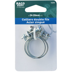 Colliers doubles fils acier W1 - 24-28mm (x2) carte