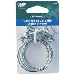 Colliers doubles fils acier W1 - 35-40mm (x2) carte